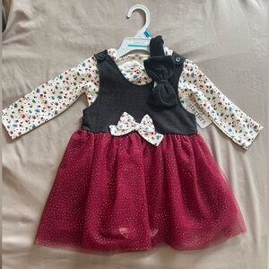 3-piece set! Jumper, Onesie, matching bow